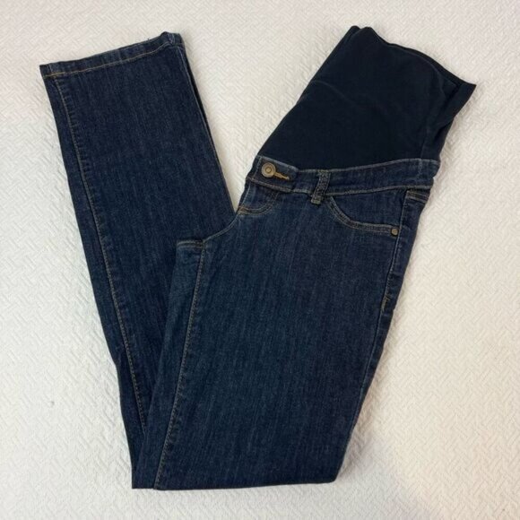 Thyme Regular Fit Women’s Small Maternity Blue Jeans Stretch Pregnancy Straight - Picture 1 of 10